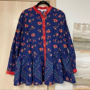 NWOT Tuckernuck Ro’s Garden Tatiana cottagecore blouse cotton - L